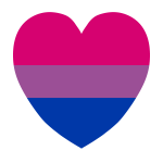 Biromantic bisexual pride love heart symbol